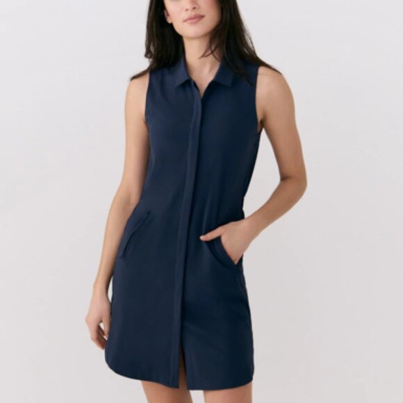 Lolë Olivie Stretch TEAL Sleeveless Shirt Dress - Picture 1 of 16